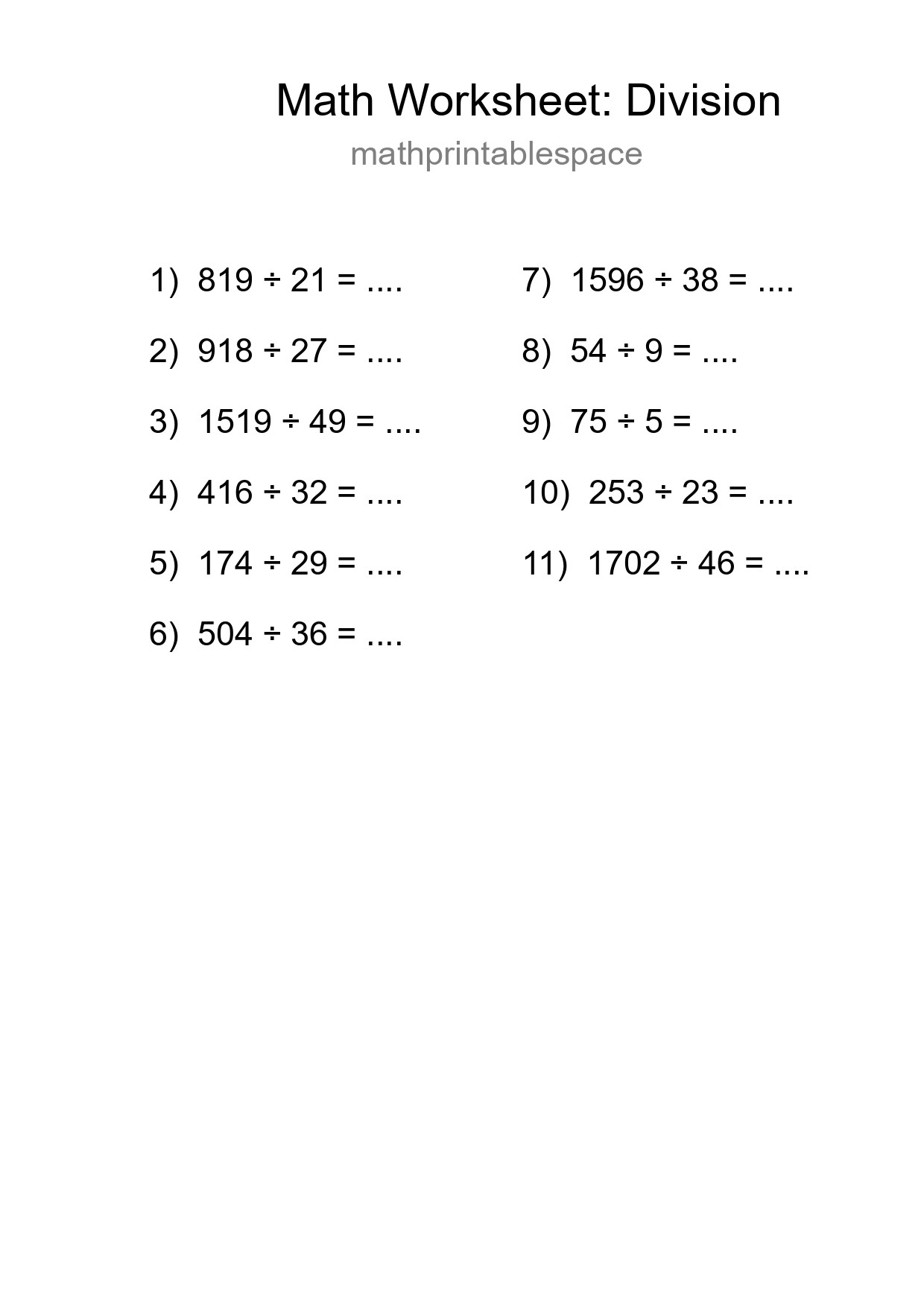 Free 11 Division Math Worksheet For Grade 2 With Answers - Part 15