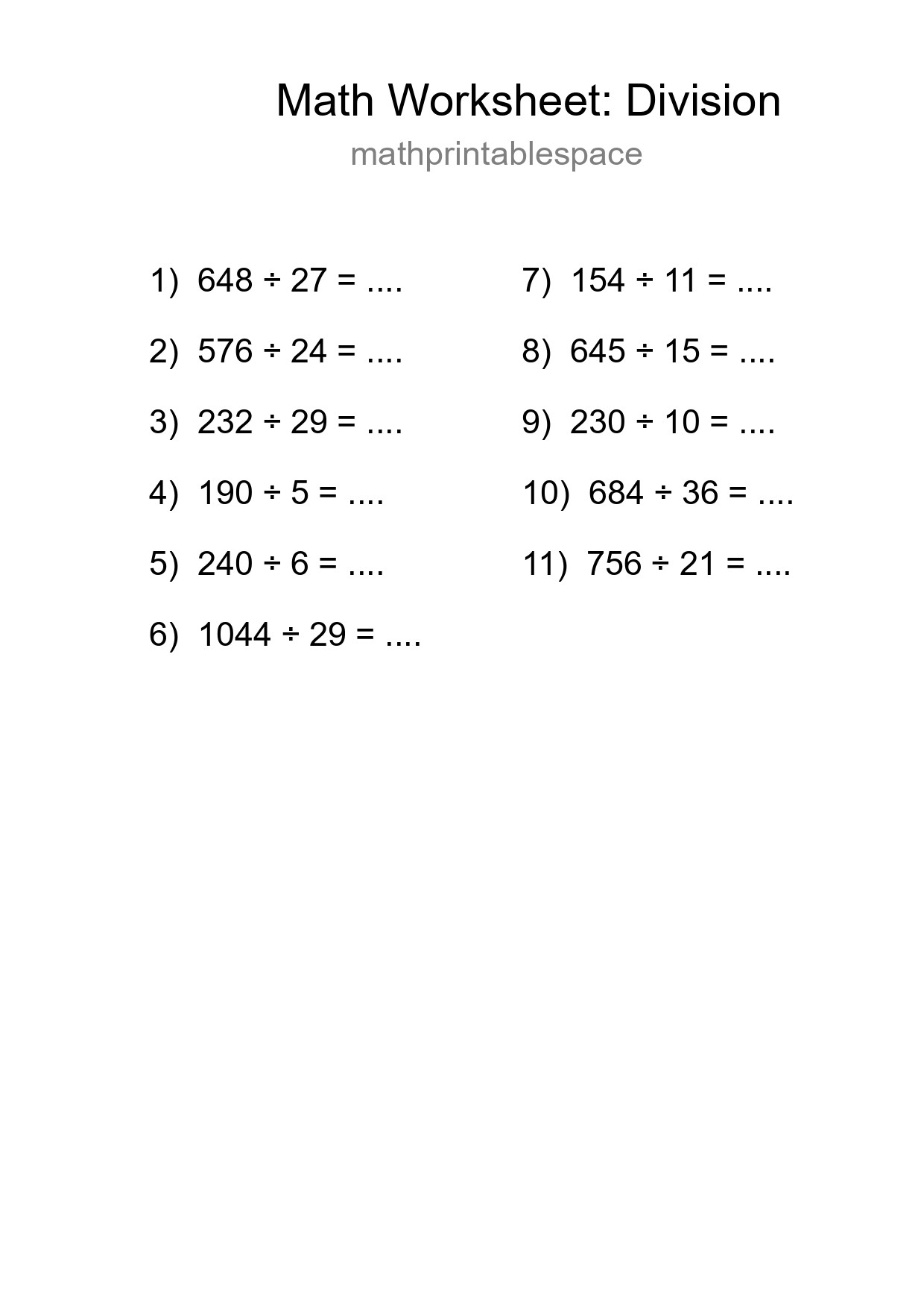 Free 11 Division Math Worksheet For Grade 2 With Answers - Part 180