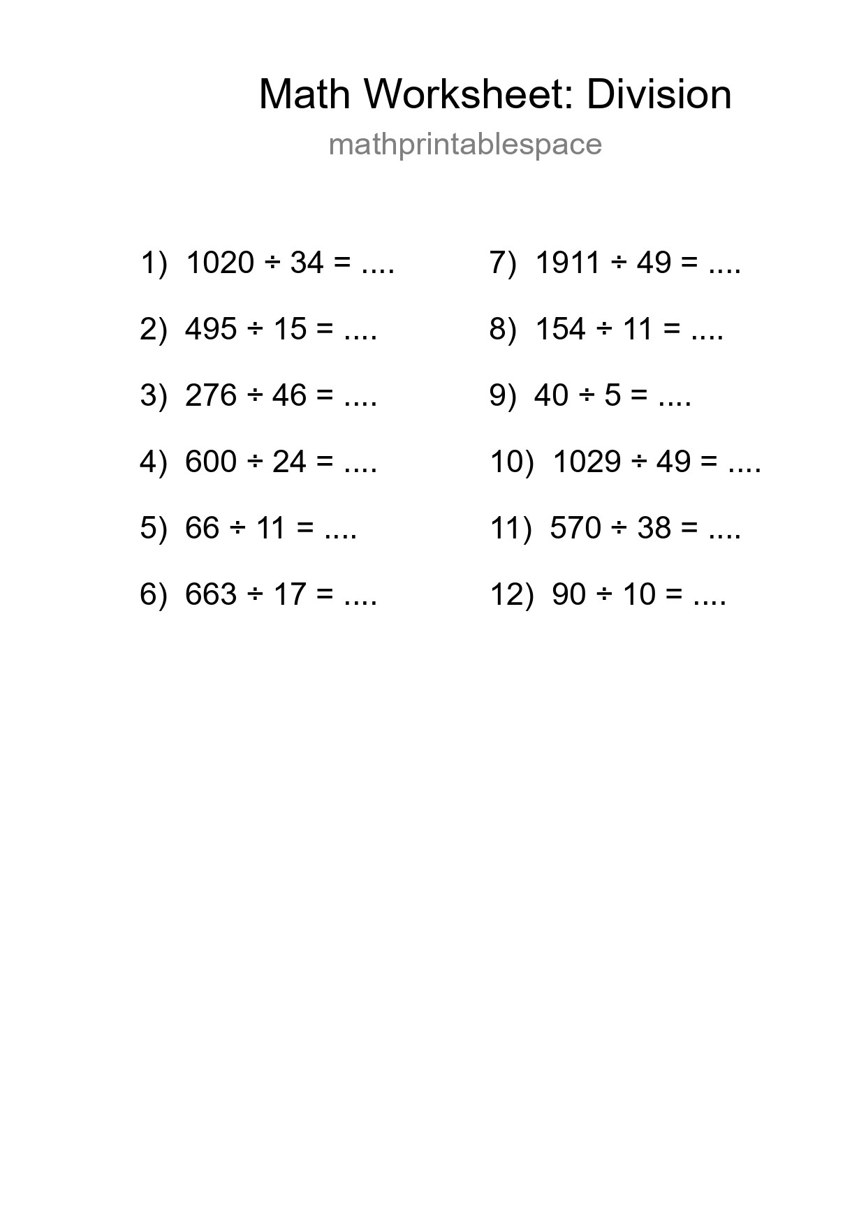 Free 12 Division Math Worksheet For Grade 2 - Part 147