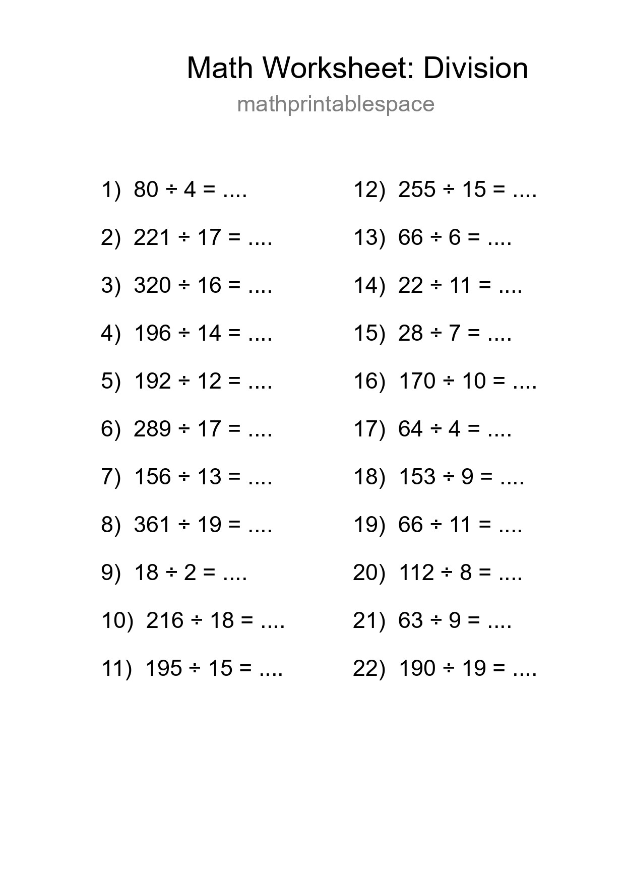 Free 22 Division Math Worksheet For Grade 2 - Part 125
