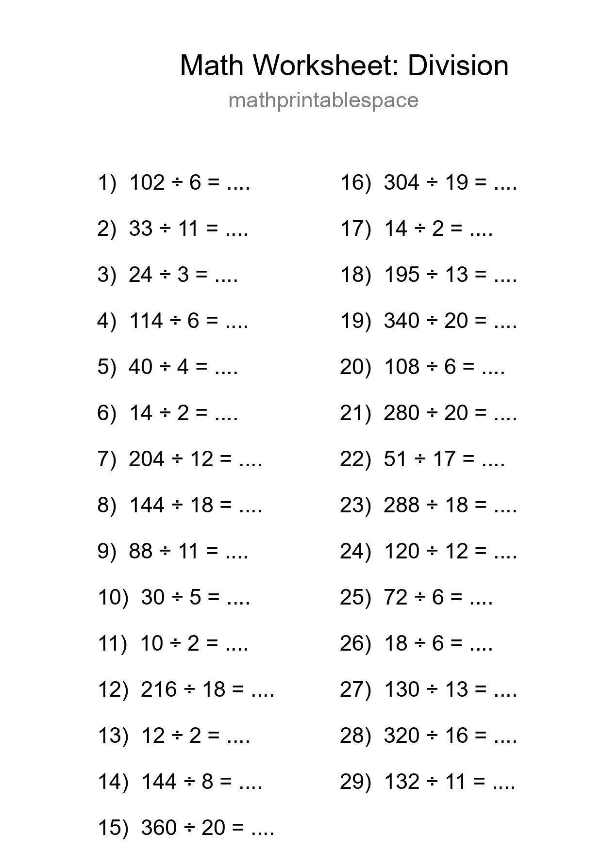 Free 29 Division Math Worksheet For Grade 2 - Part 37