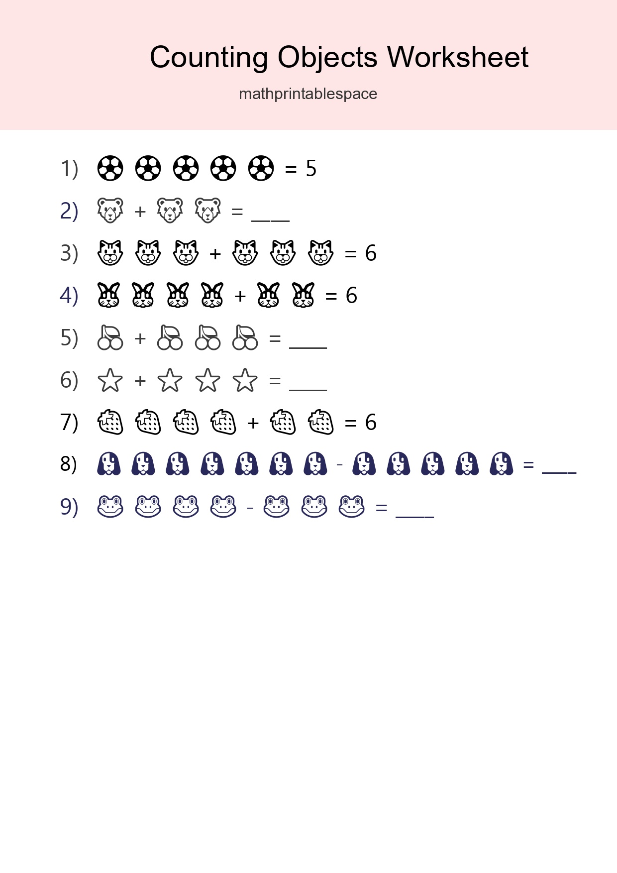 Free Counting Objects Worksheet For Kindergarten - Part 146
