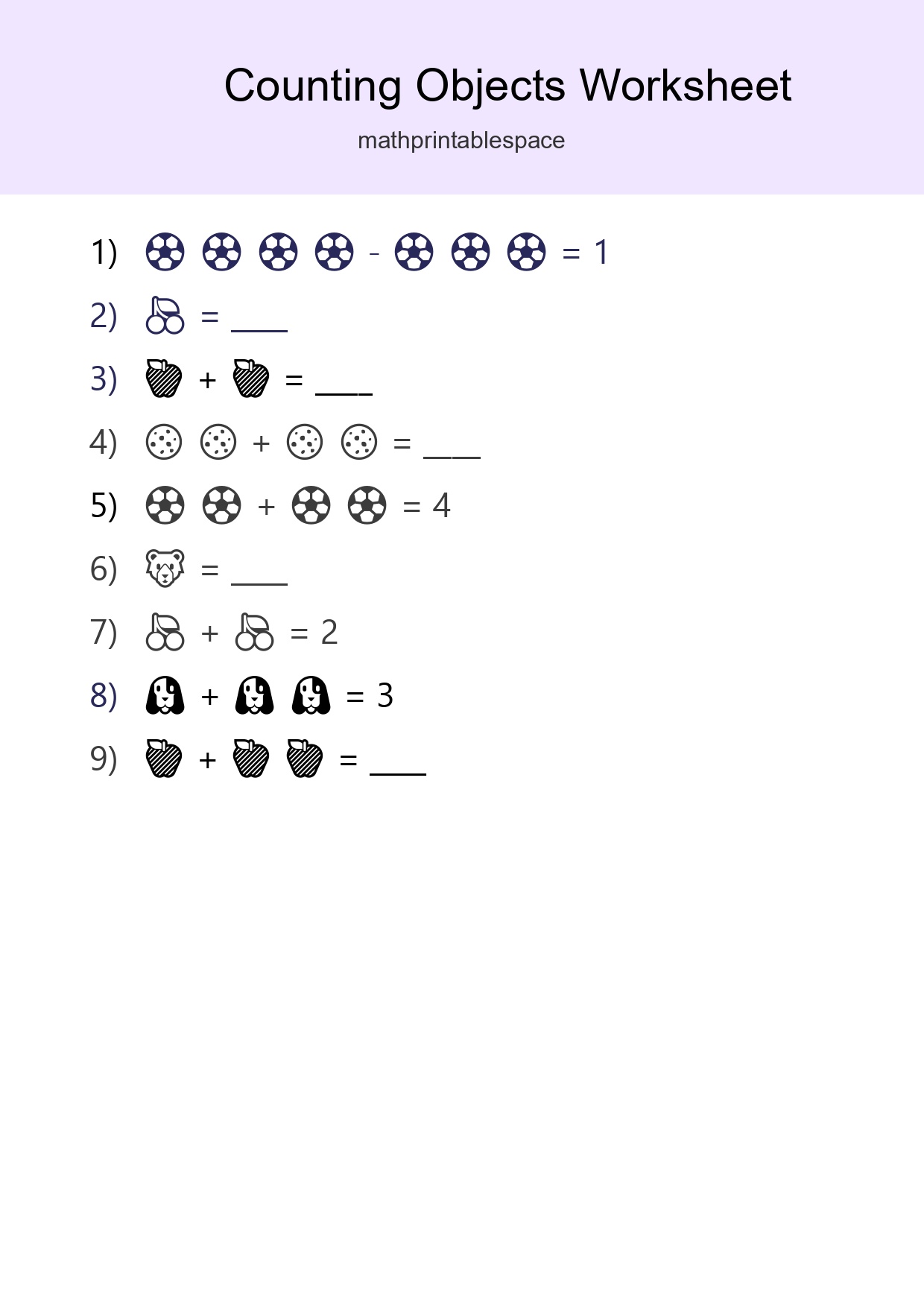 Free Counting Objects Worksheet For Pre-K - Part 47