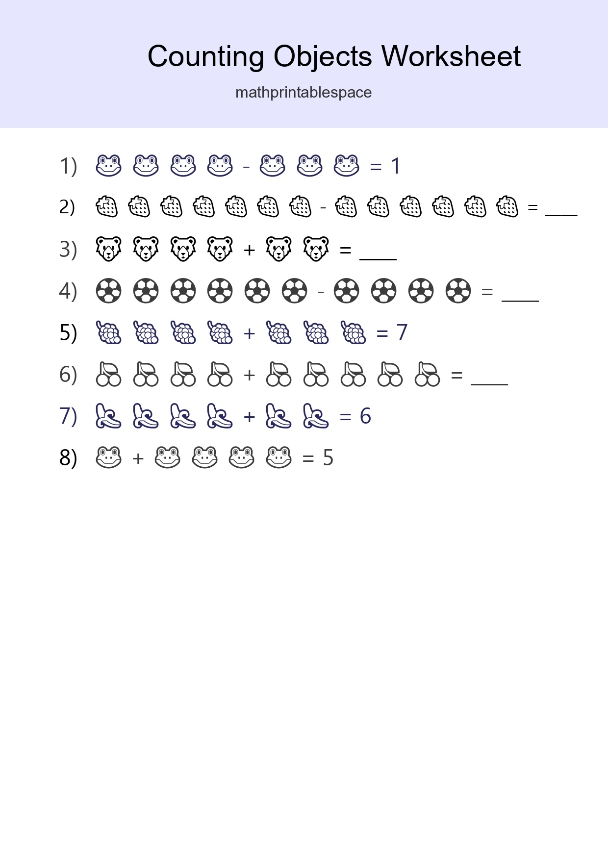 Kindergarten Count The Objects Worksheet - Part 278