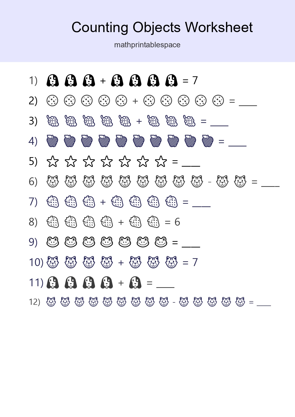 Kindergarten Count The Objects Worksheet - Part 58