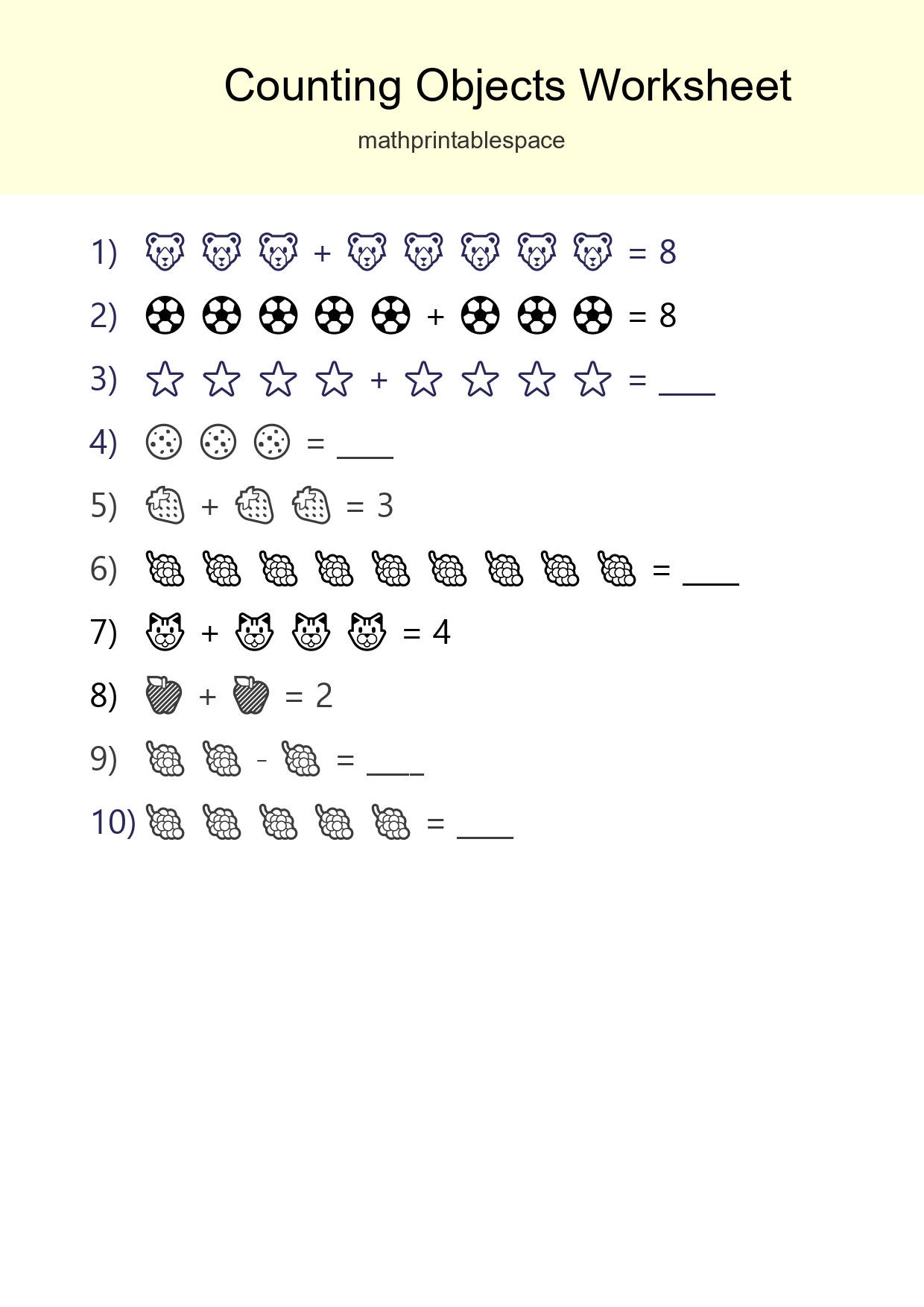Learn Counting With Pictures Worksheet (Kindergarten) - Part 289