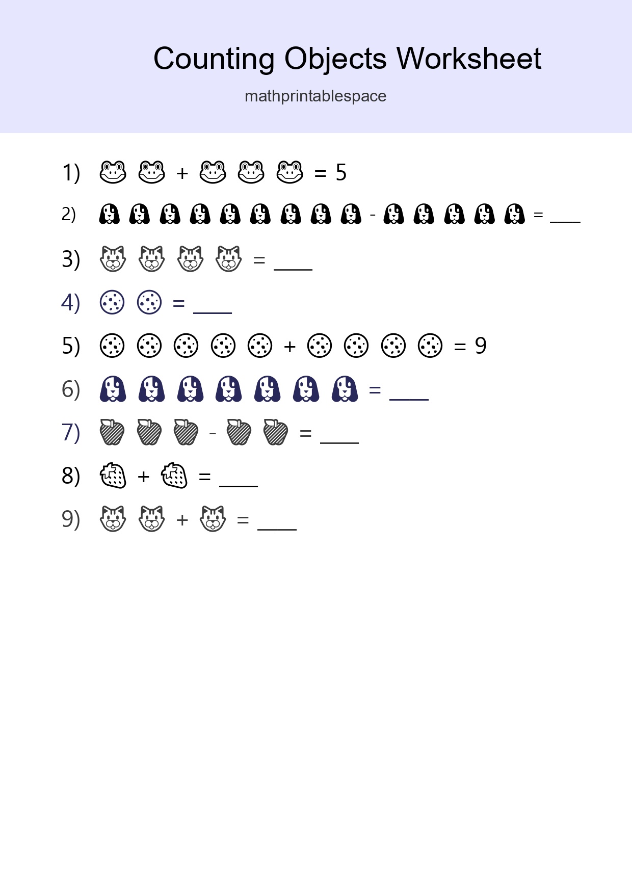 Learn Counting With Pictures Worksheet (Kindergarten) - Part 36