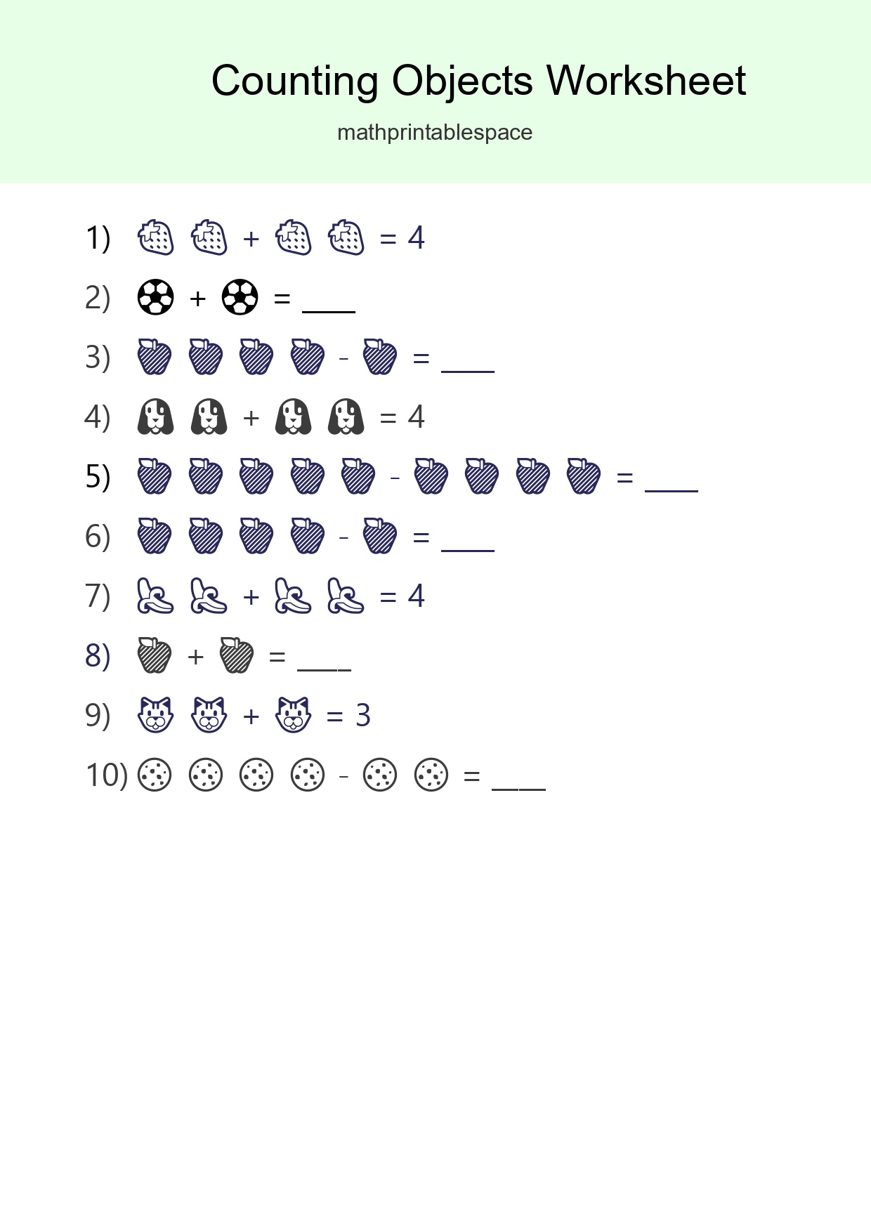Learn Counting With Pictures Worksheet (Pre-K) - Part 124