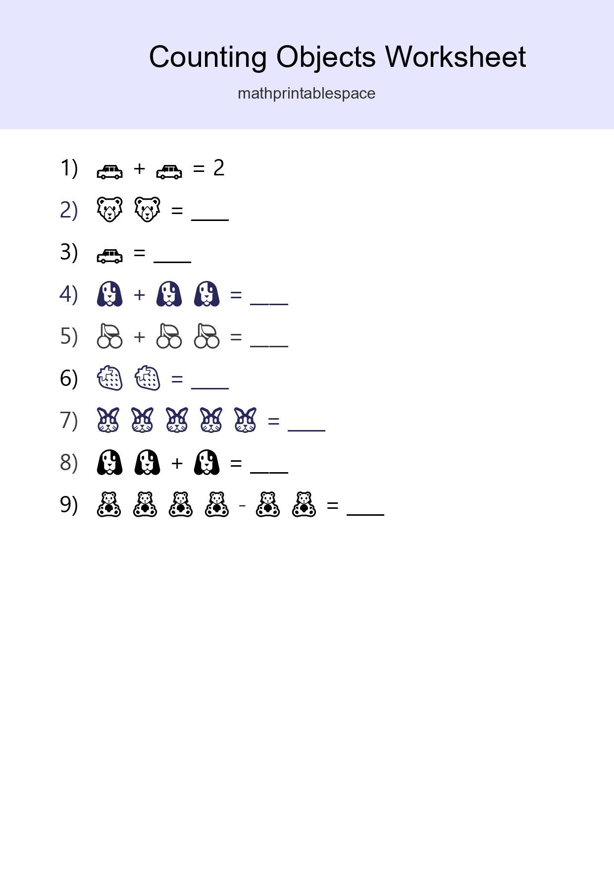 Pre-K Count The Objects Worksheet - Part 135